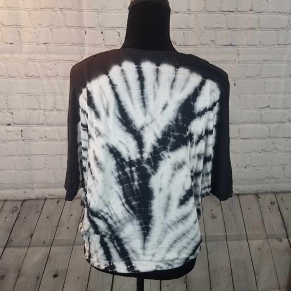 Rxb Tie Dye Boho Top Blouse Size M Black - Picture 2 of 5